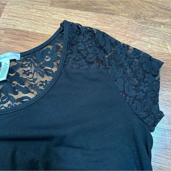 Ambiance Maternity Short Sleeve Black t-shirt | Maternity size XL - Picture 3 of 10